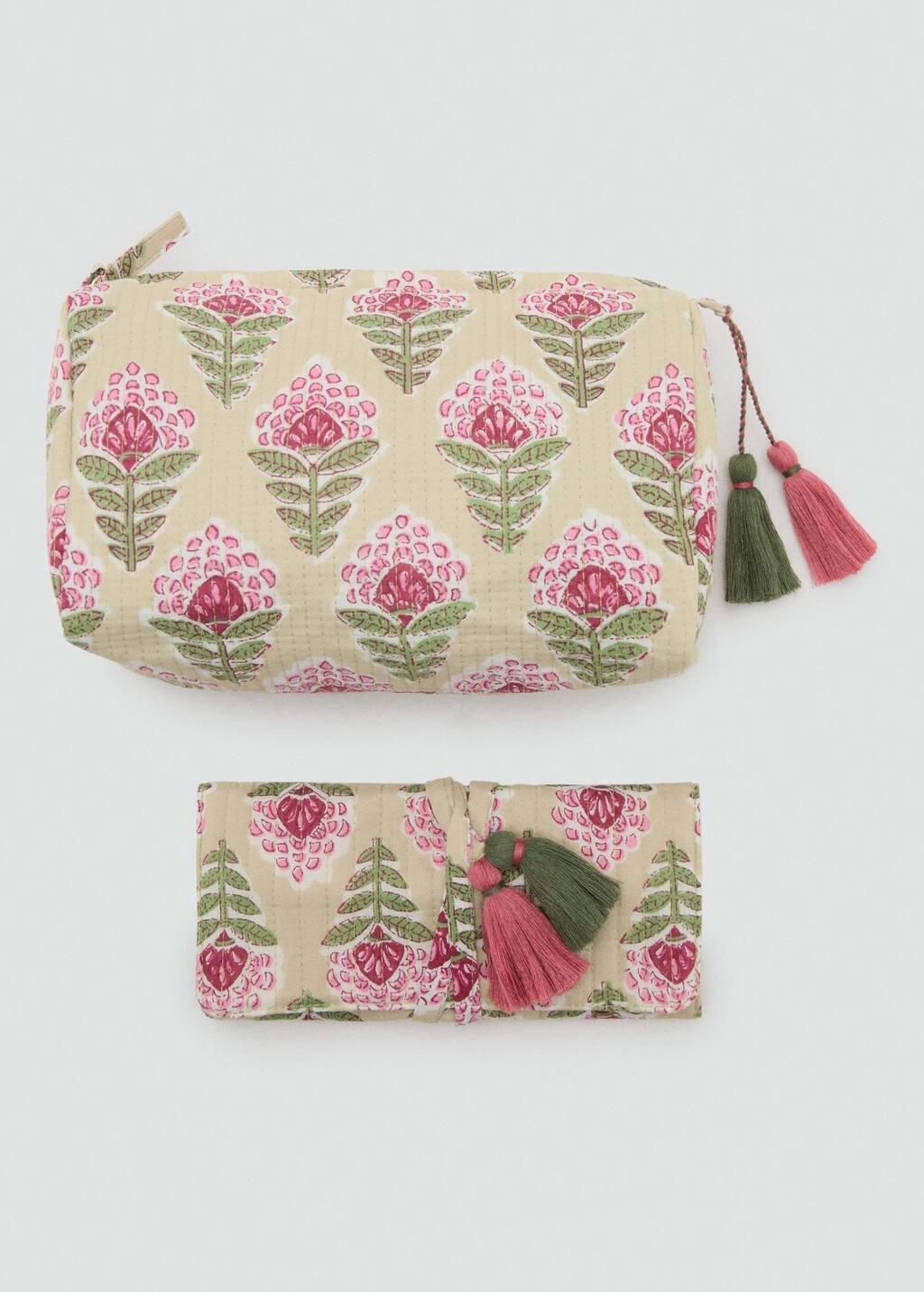 BRIGHT GREEN Textured cotton cosmetic bag, Bright Green, large image number 4