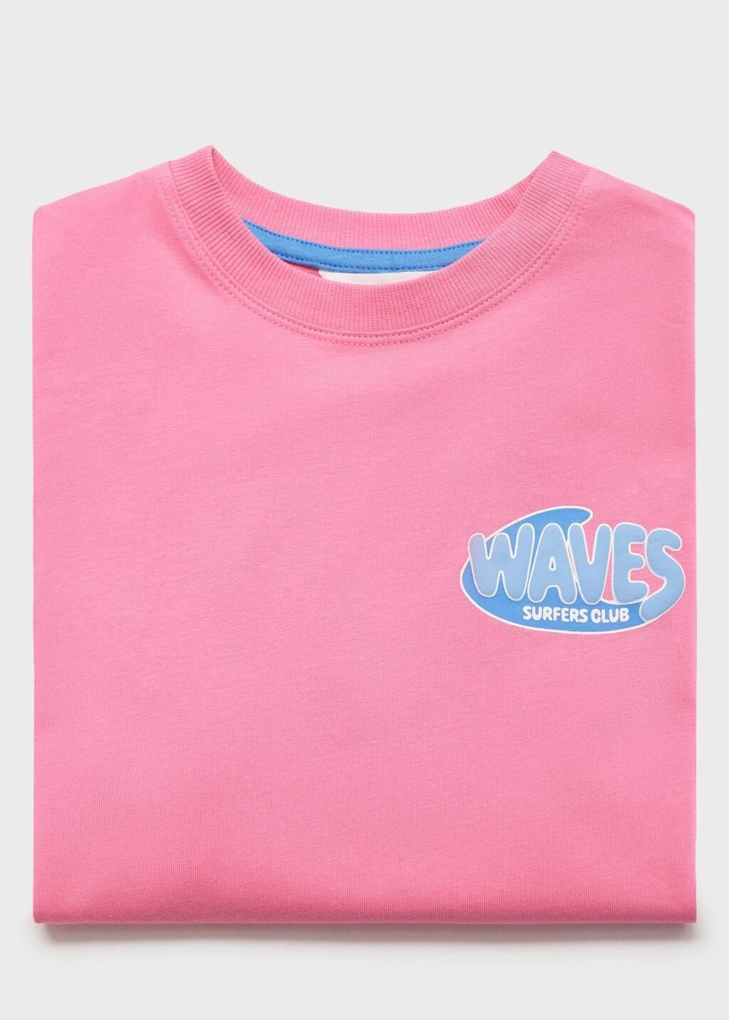 Pink Printed Cotton-Blend T-Shirt, Kids Girls, , large image number 2