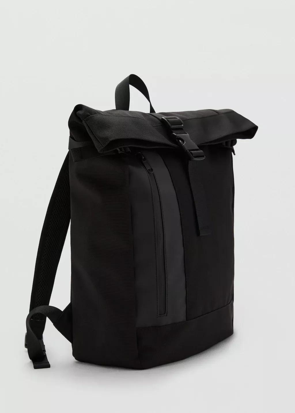 BLACK Backpack with flap, Black, large image number 0