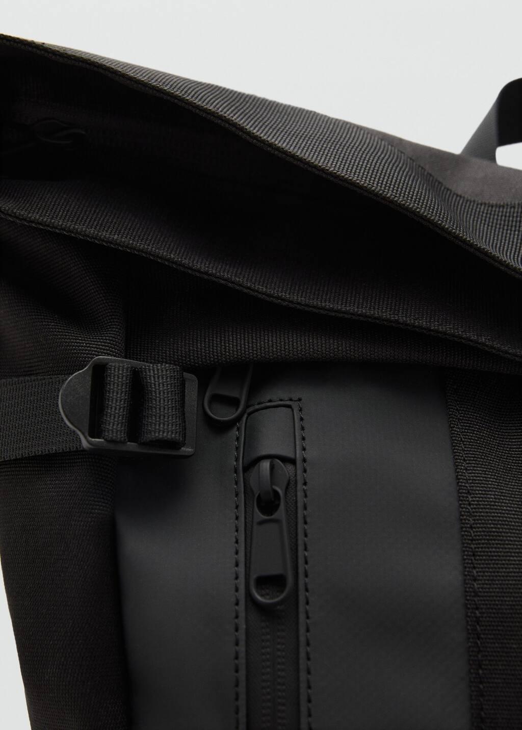 BLACK Backpack with flap, Black, large image number 2