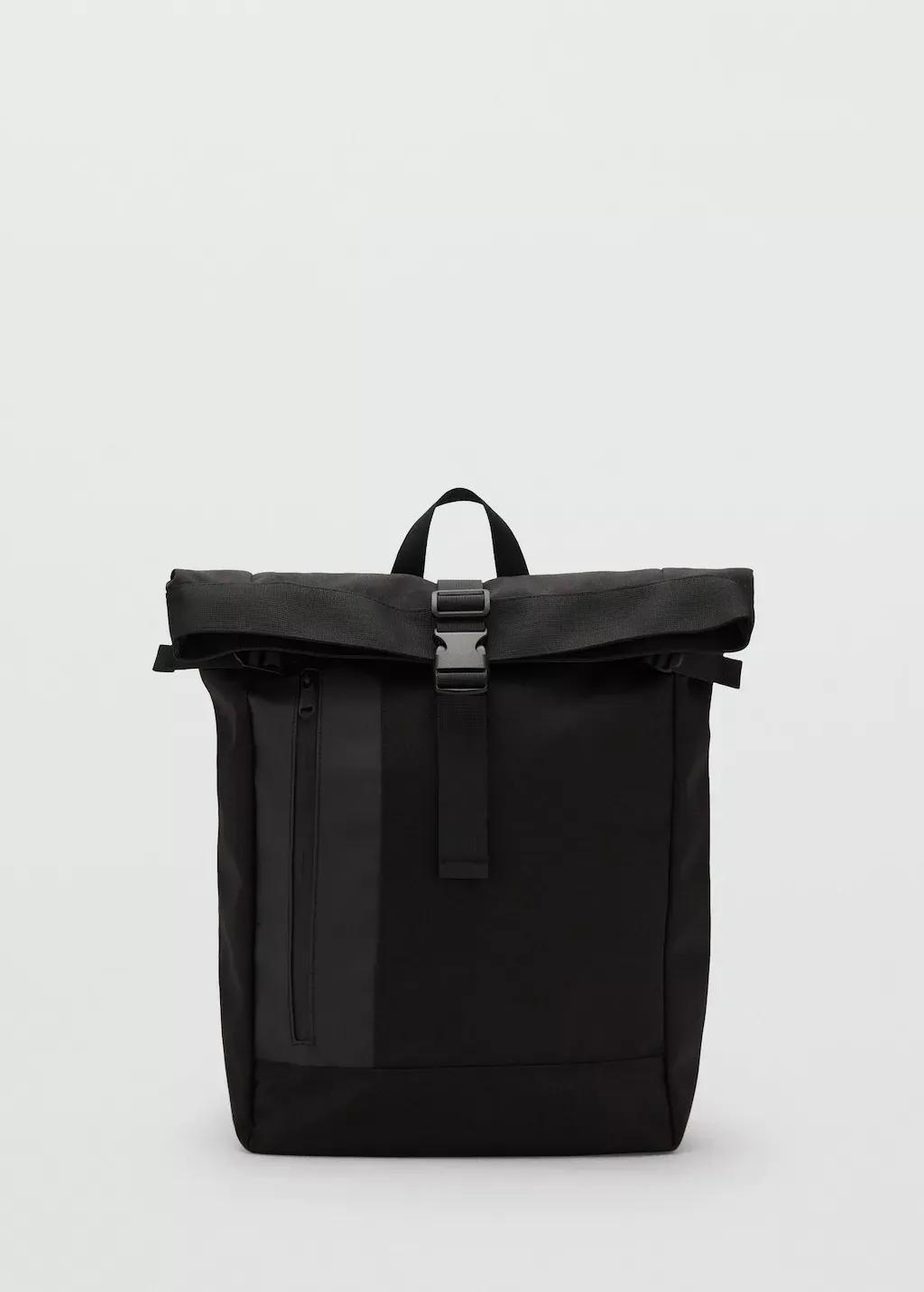 BLACK Backpack with flap, Black, large image number 3