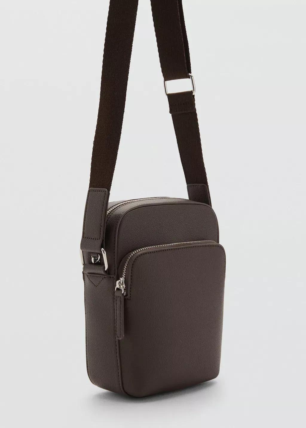 BROWN Patent leather-effect shoulder bag, Brown, large image number 0