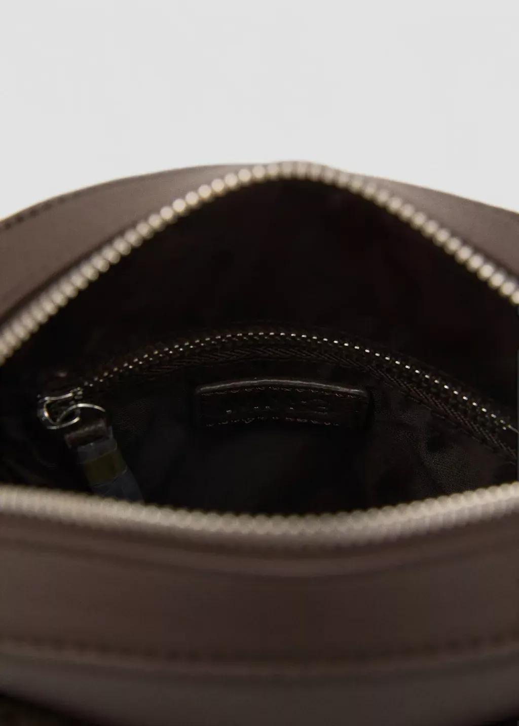 BROWN Patent leather-effect shoulder bag, Brown, large image number 1