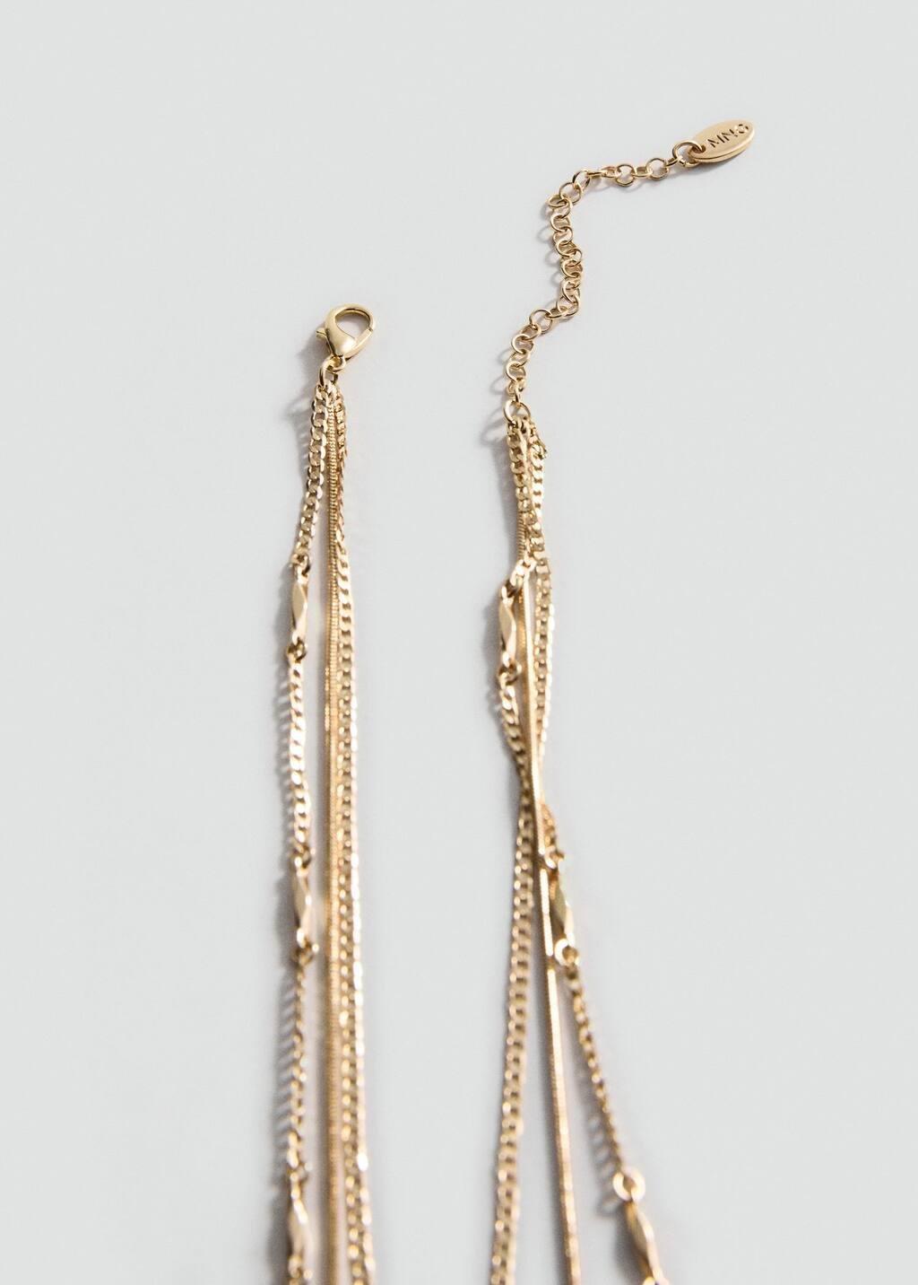 GOLD Long triple necklace, Gold, medium