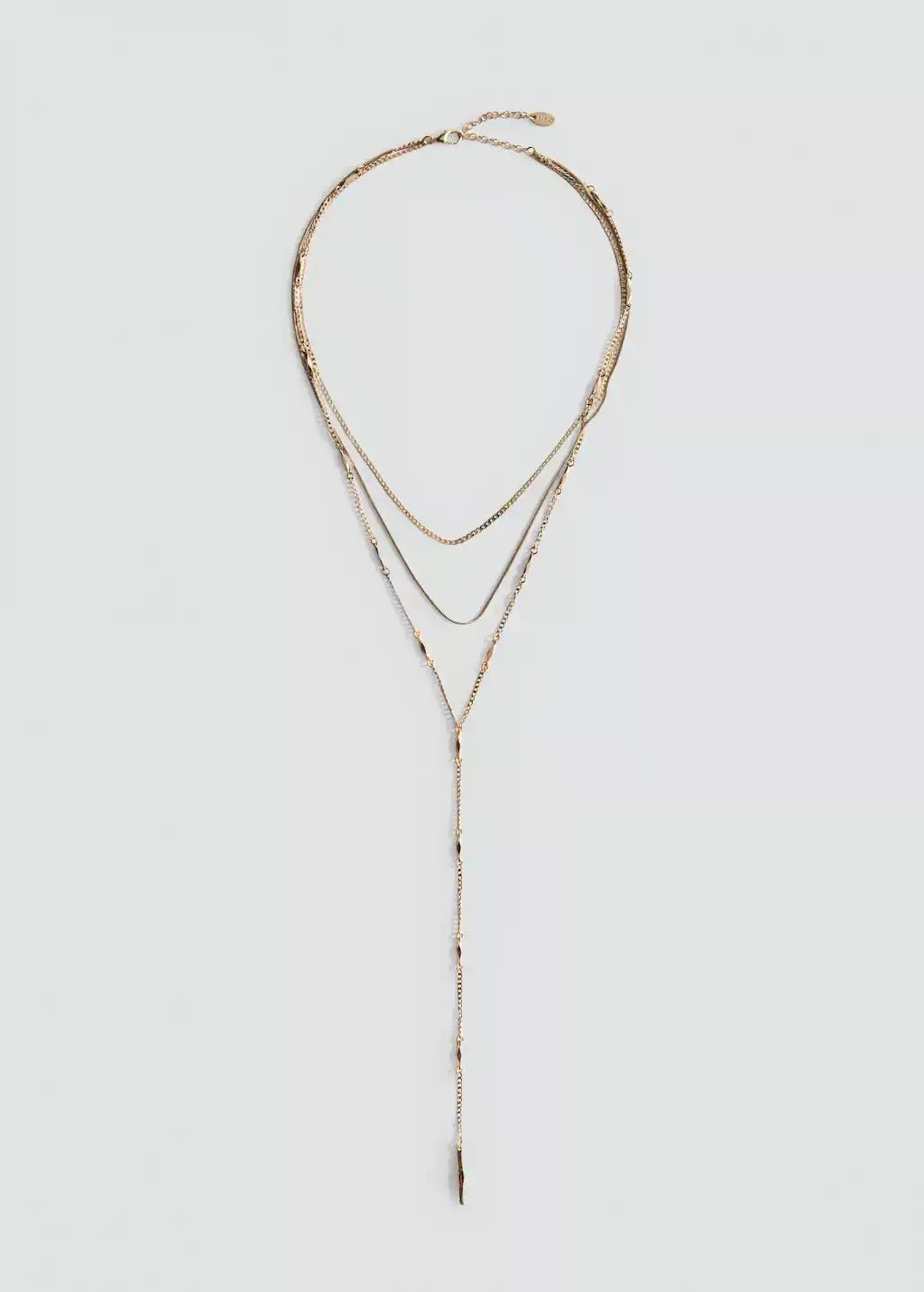 Gold Long Triple Necklace, Gold, large image number 2
