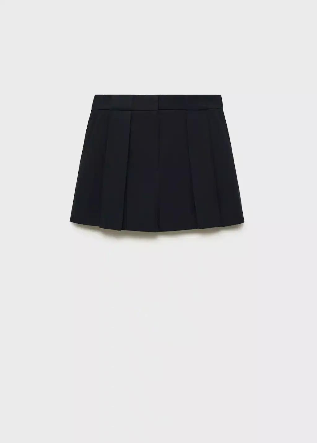 BLACK Pleated suit shorts, Black, medium