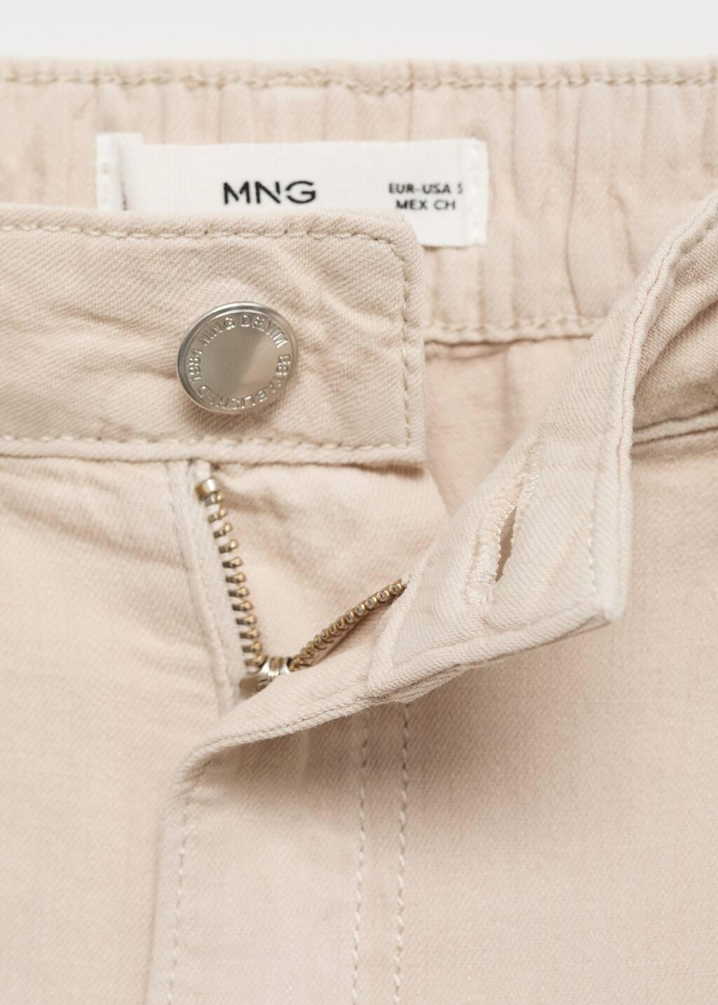 Beige Straight-Fit Mid-Rise Denim Trousers, , large image number 2