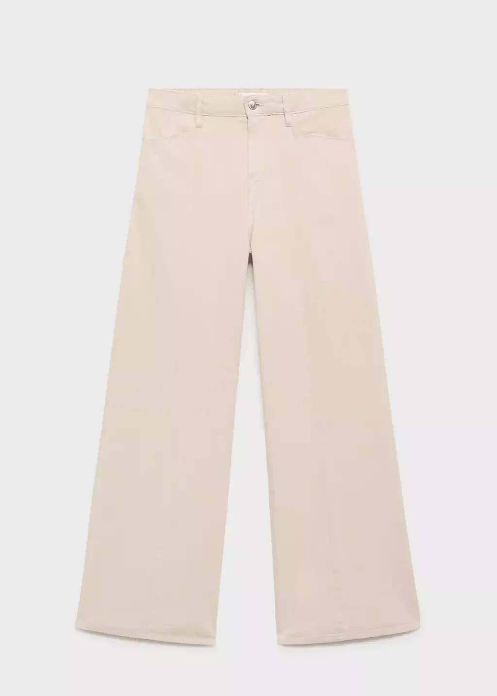 Beige Straight-Fit Mid-Rise Denim Trousers, , large image number 3