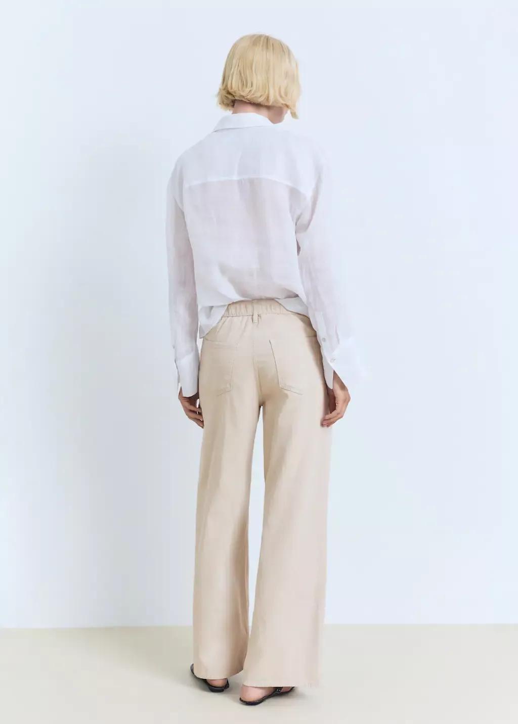 Beige Straight-Fit Mid-Rise Denim Trousers, , large image number 4