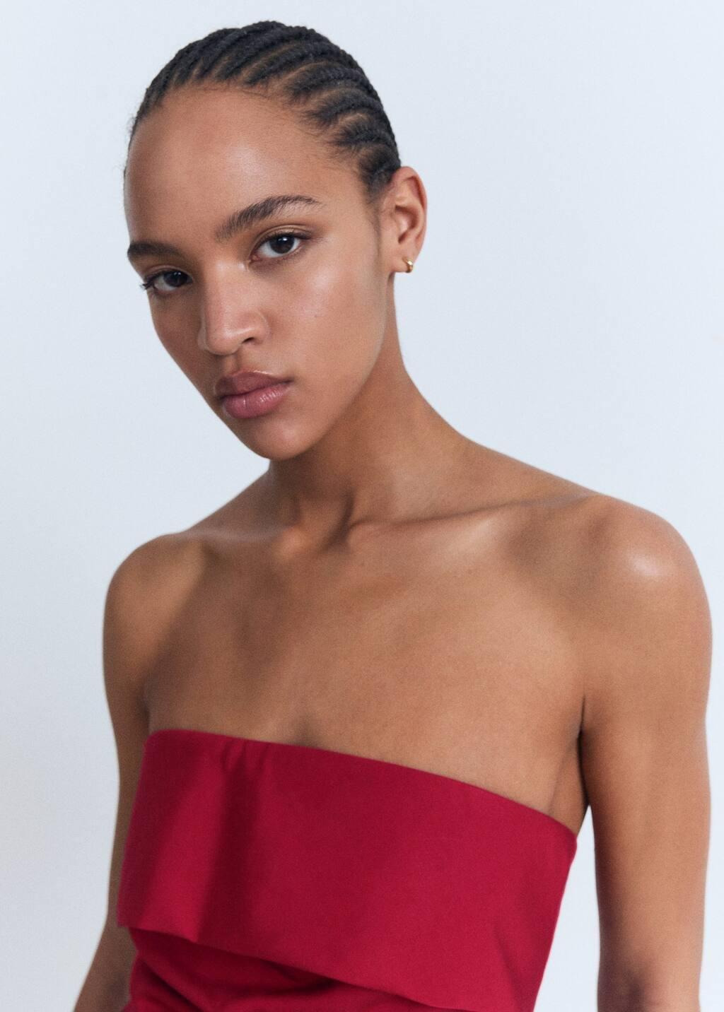 Red Long Strapless Jumpsuit, , large image number 1