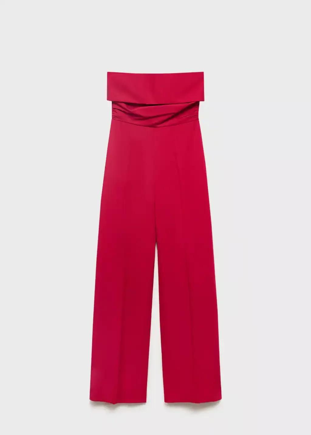 Red Long Strapless Jumpsuit, , large image number 3