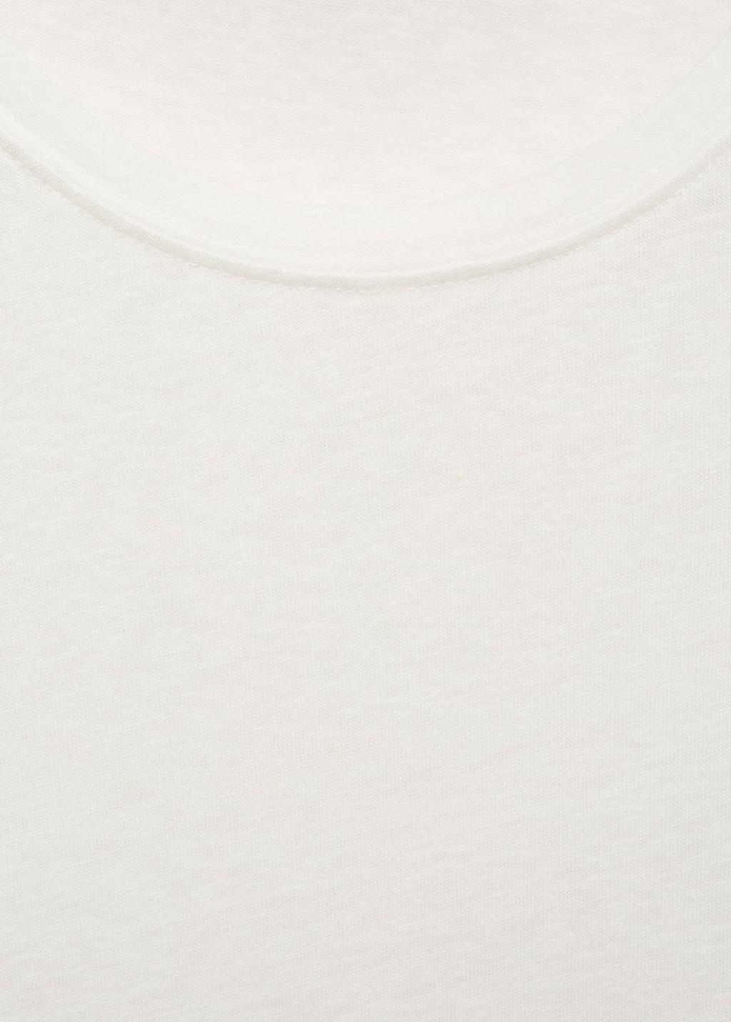 White Linen Slim-Fit T-Shirt, White, large image number 4