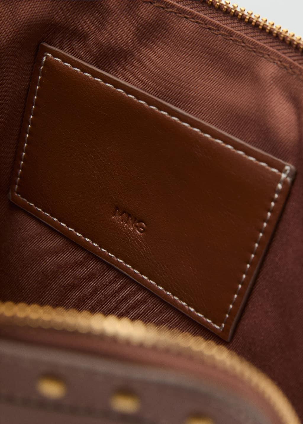 Brown Studded Leather-Effect Case, Medium Brown, large image number 2