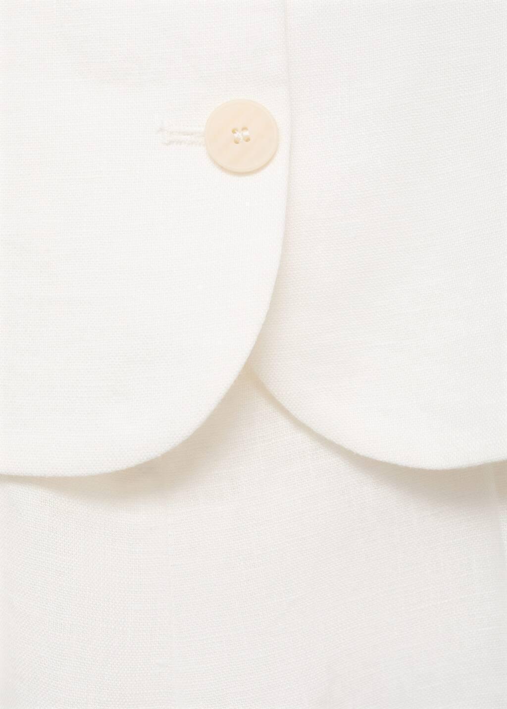 Cream Suit-Style Linen Jumpsuit, , large image number 4