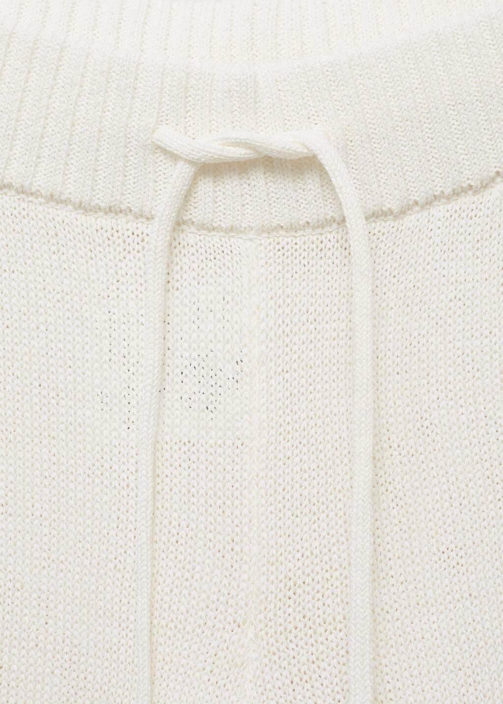 White Openwork Knitted Trousers, , large image number 4