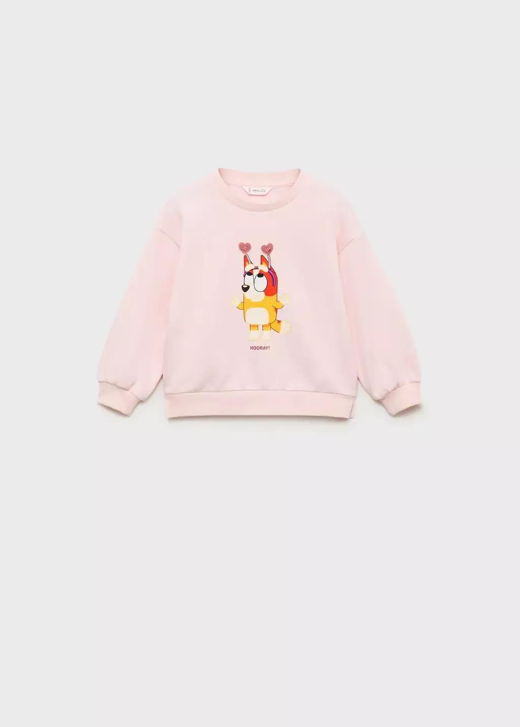 Pink Bluey-Print Sweatshirt, Kids Girls, , large image number 0