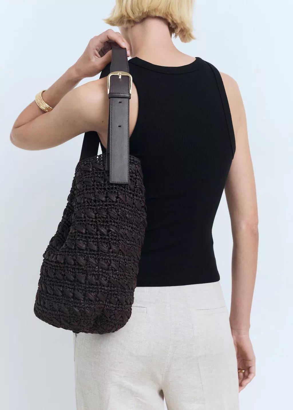 Black Ribbed Cotton-Blend Top, 0201_99, medium