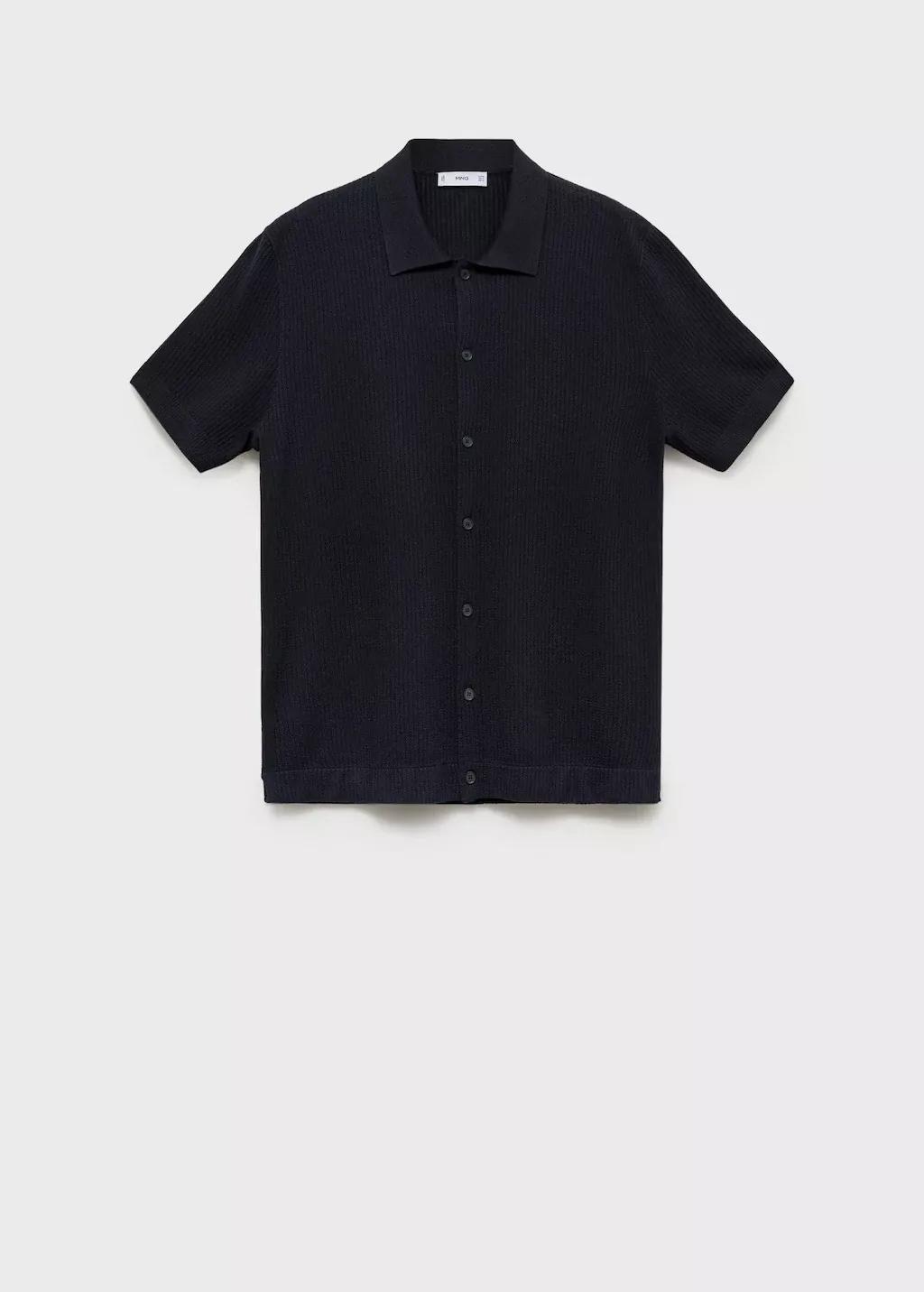 NAVY Rib-knit shirt, , large image number 3