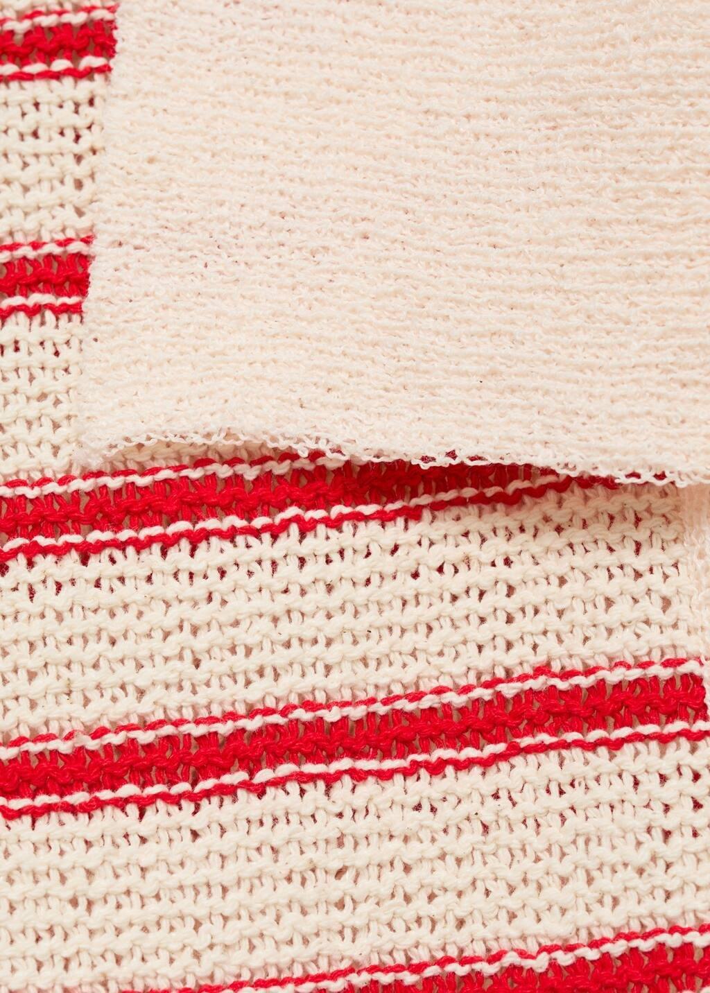 Red Long Striped Knitted Dress, Red, large image number 4