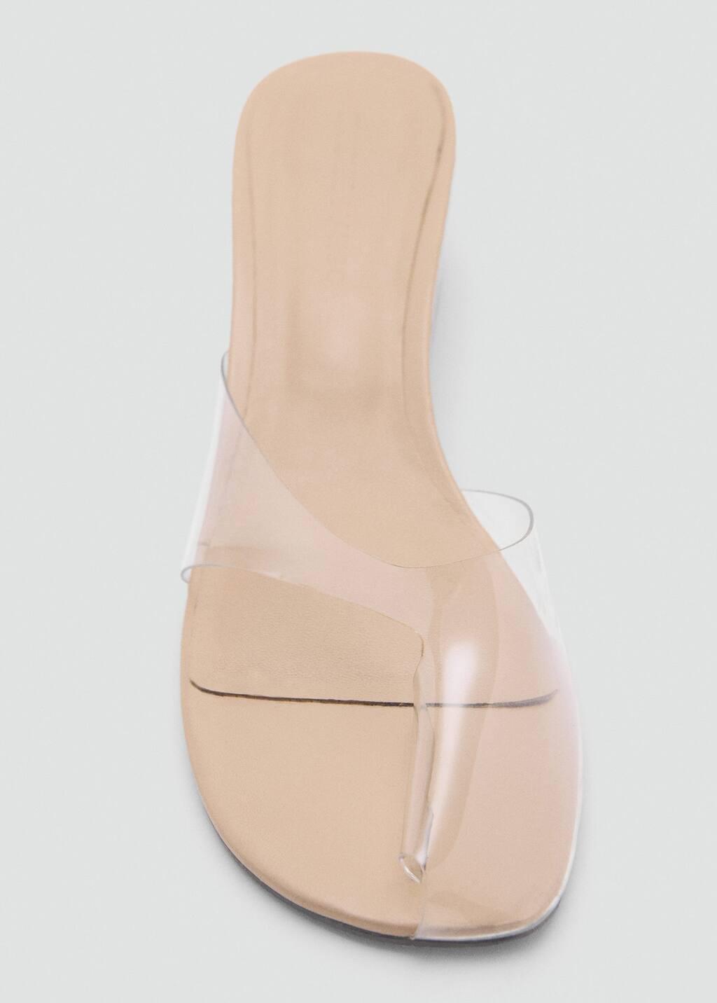Beige Transparent Vinyl Wedge Sandals, , large image number 2