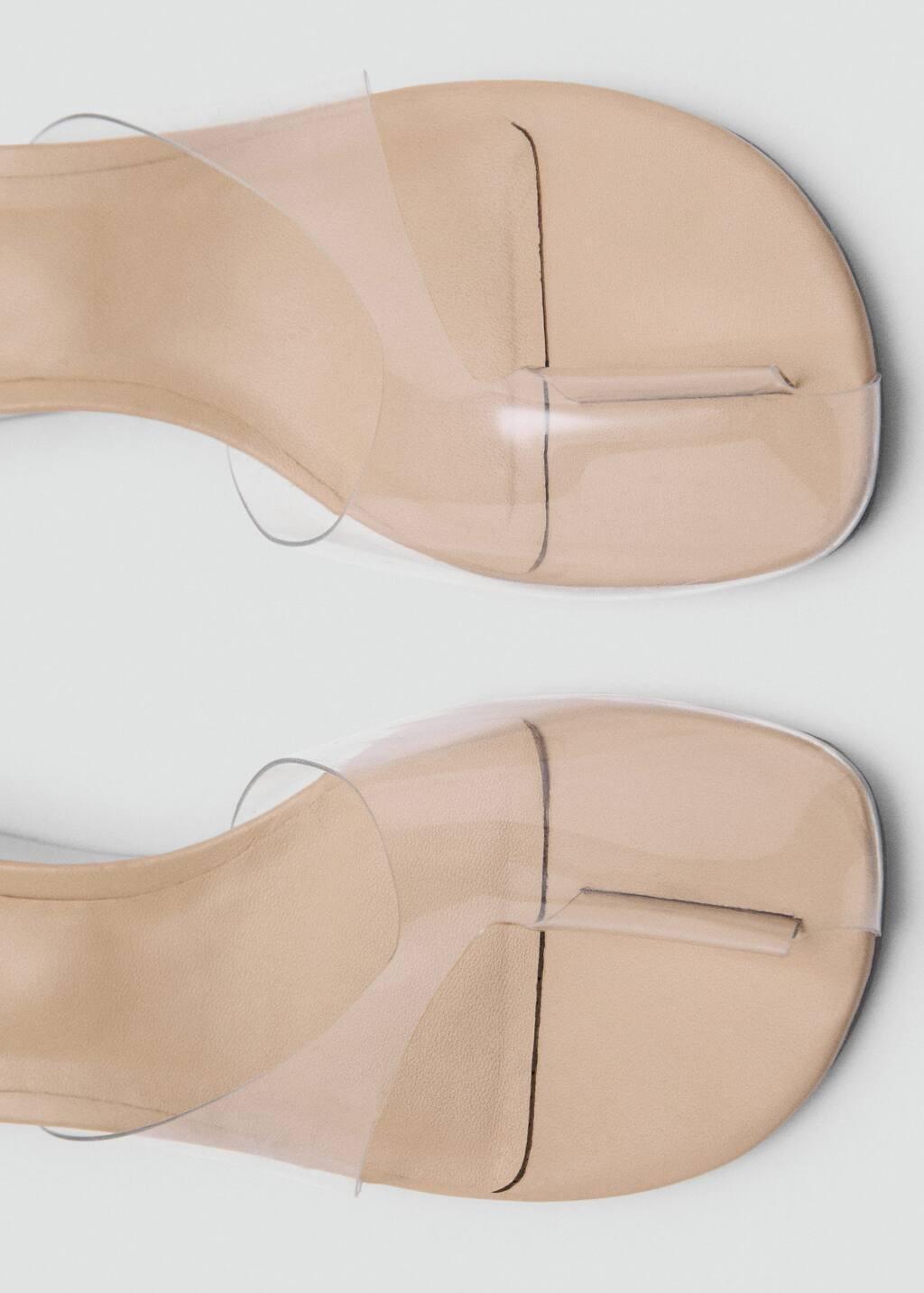 Beige Transparent Vinyl Wedge Sandals, , large image number 4