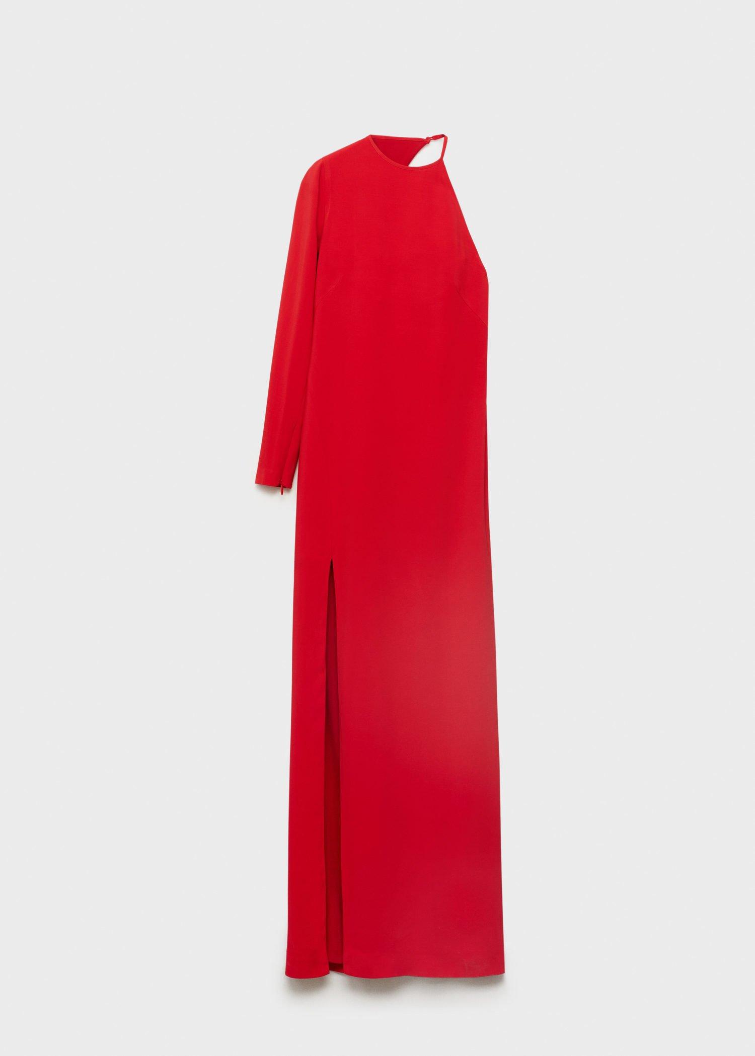 This garment belongs to our event collection, designed to make you the perfect guest at any party, wedding or ceremony,This dress is a statement of contemporary style, featuring an asymmetrical neckline that adds a bold and modern touch. The long sleeve provides an element of sophistication and elegance, while the asymmetrical back completes the design with an unexpected and appealing twist. It is the ideal choice for those who wish to stand out with a unique and contemporary look,Long sleeves w, , large image number 6