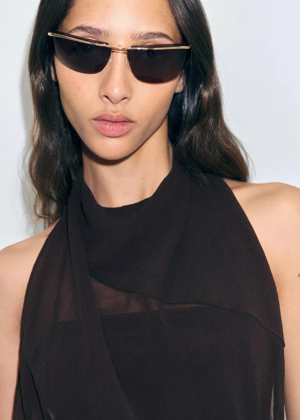 DARK BROWN Puffy dress with draped neck, Dark Brown, medium