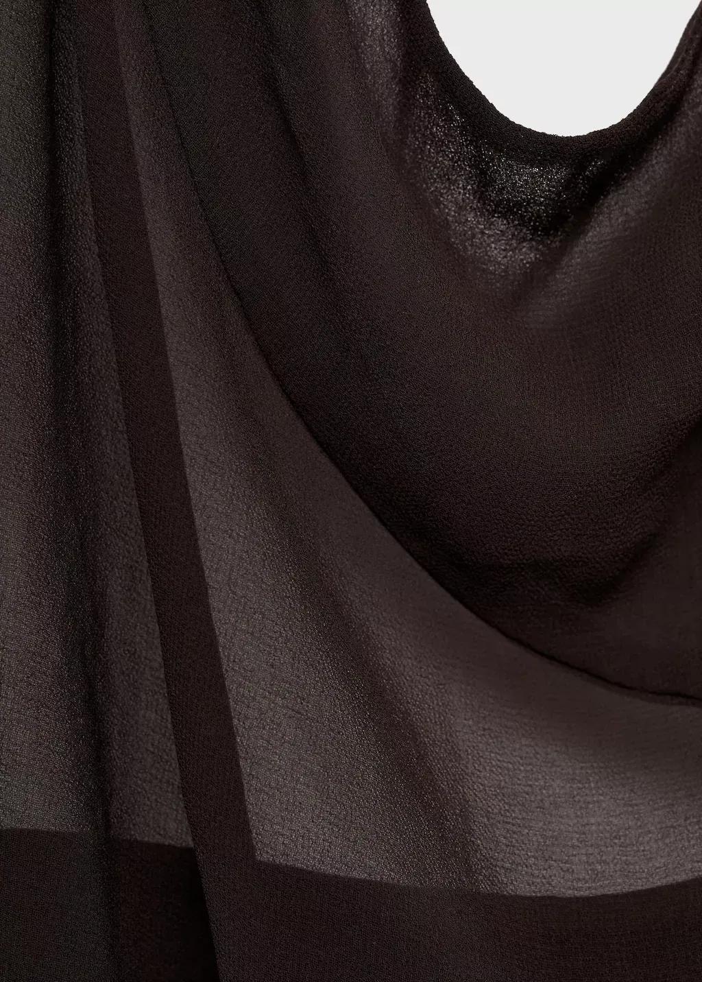 DARK BROWN Puffy dress with draped neck, Dark Brown, large image number 4