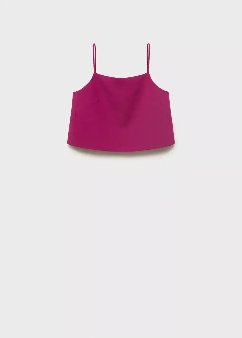 Pink Buttoned Crop Top, , large image number 3