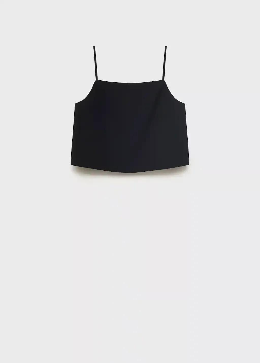 BLACK Buttoned crop top, Black, large image number 3