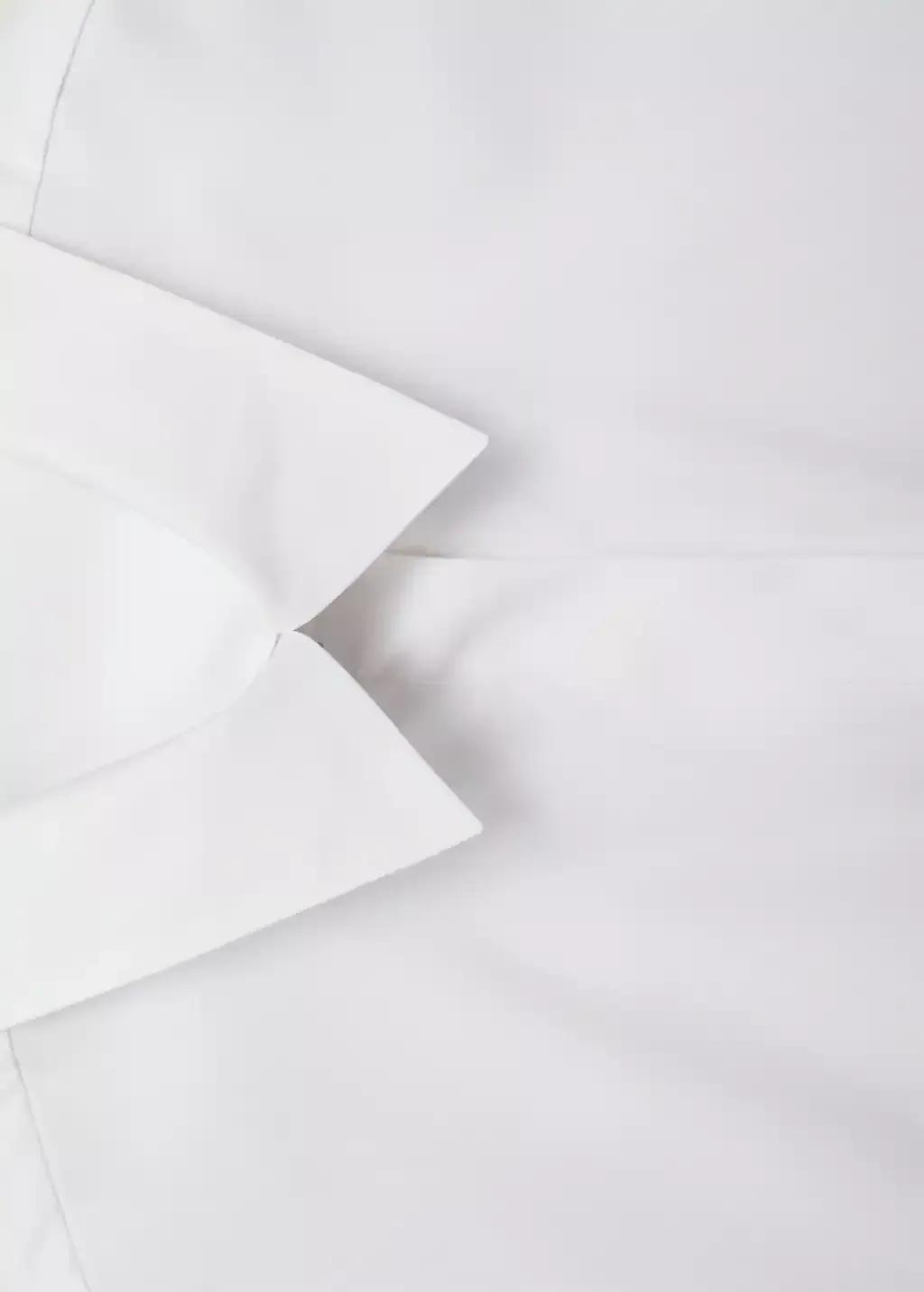 WHITE Cropped cotton shirt, , large image number 4