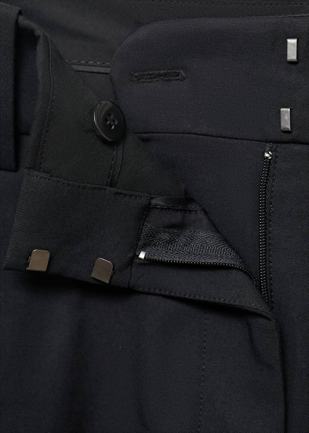 BLACK Straight-leg cotton pleated trousers, , large image number 4