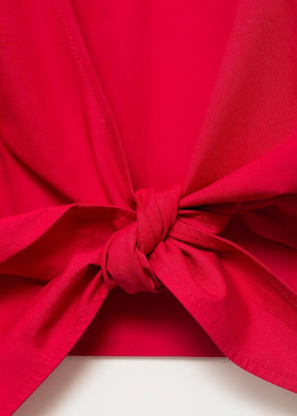 Red Crop Top With Bow On The Back, , large image number 2