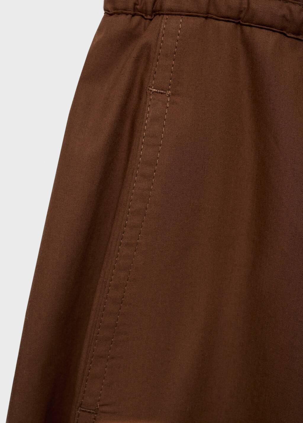 Brown Paper Bag Cotton Trousers, , large image number 2