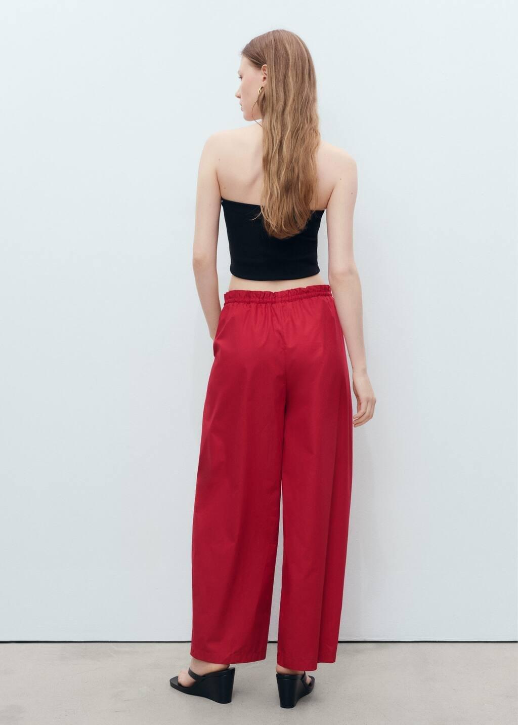 Red Paper Bag Cotton Trousers, , large image number 6