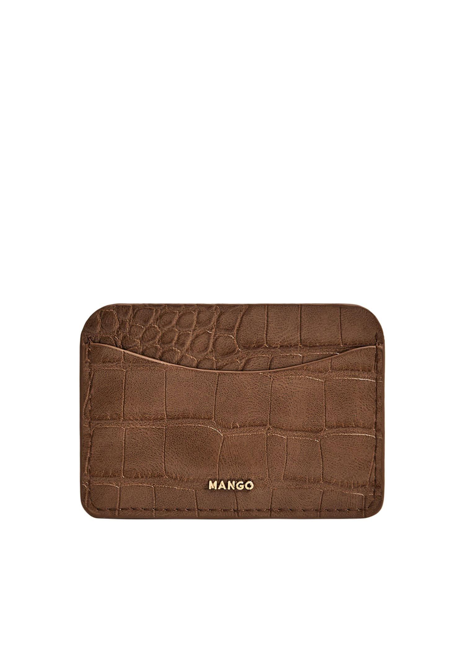 Medium Brown Croc-Effect Card Holder, Women, , large image number 0