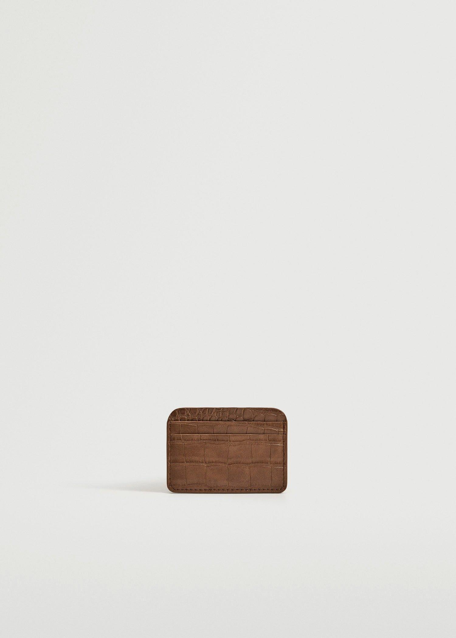 Medium Brown Croc-Effect Card Holder, Women, , large image number 2