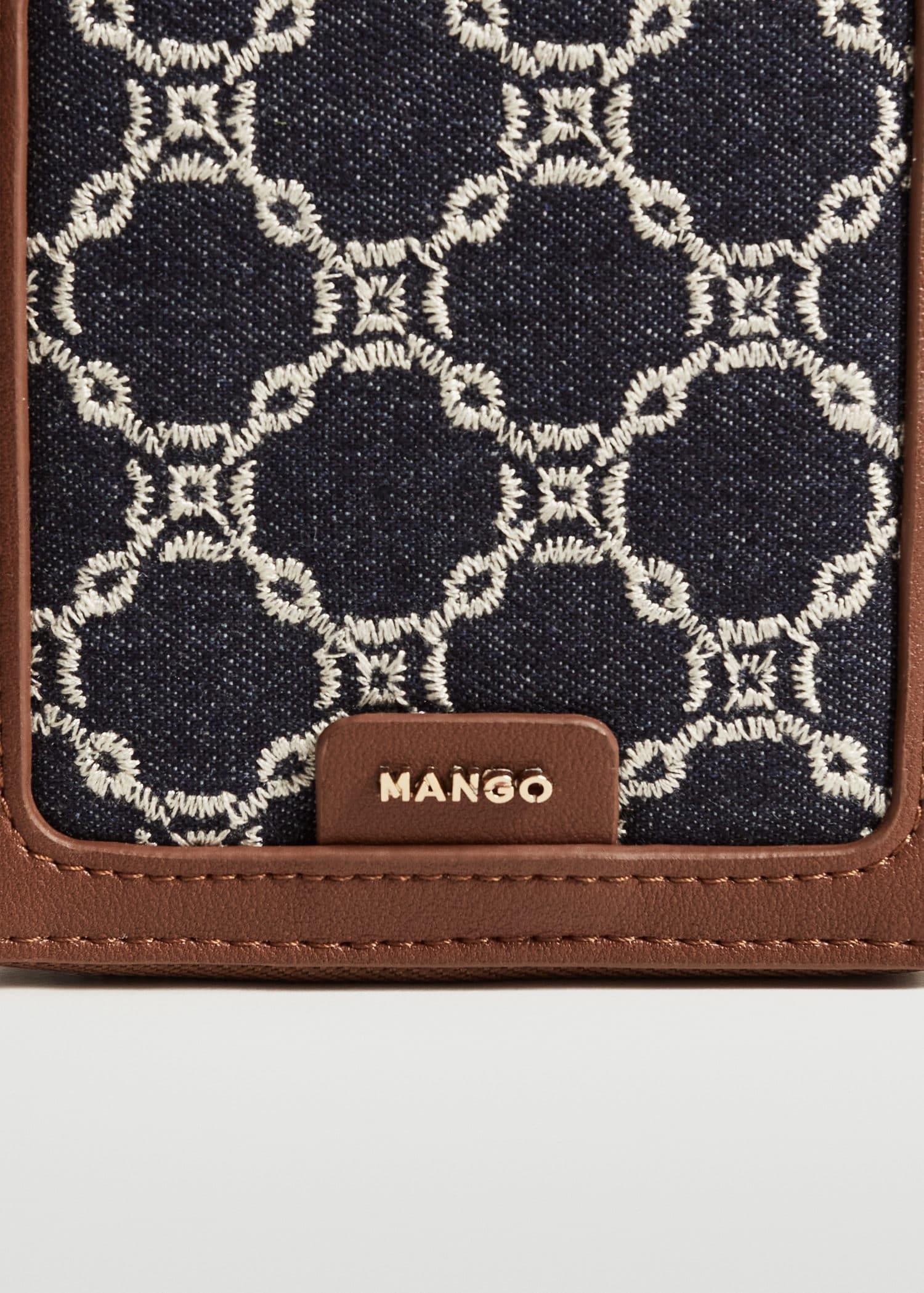 Navy Embroidered Chains Wallet, Women, , large image number 3
