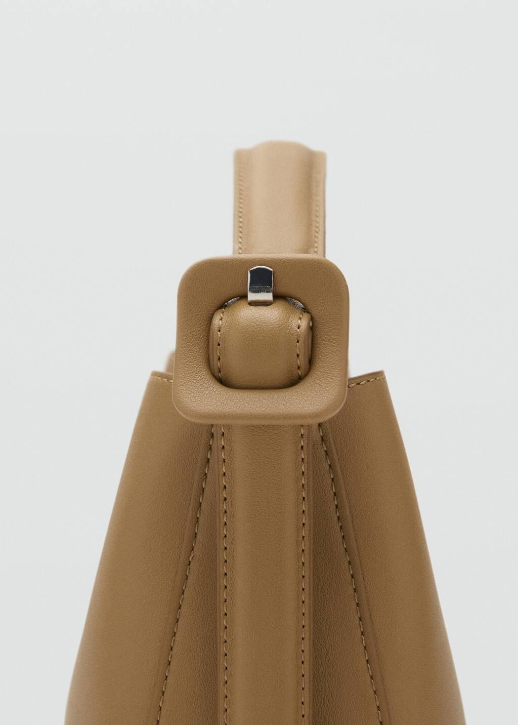 Khaki Mini Shopper Bag With Buckle, 0201_37, large image number 2