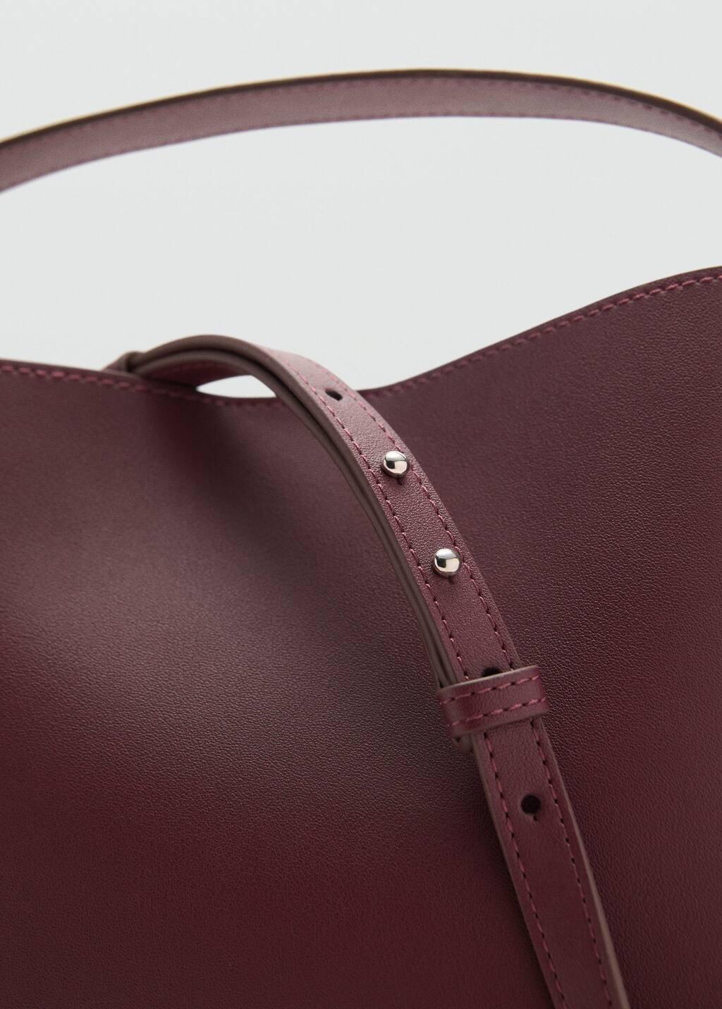 DARK RED Mini shopper bag with buckle, Dark Red, large image number 2