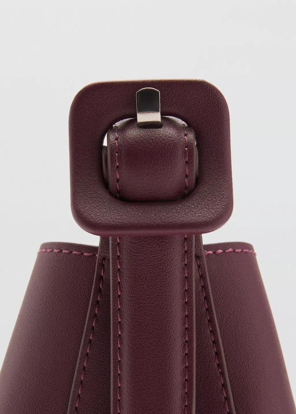DARK RED Mini shopper bag with buckle, Dark Red, large image number 4