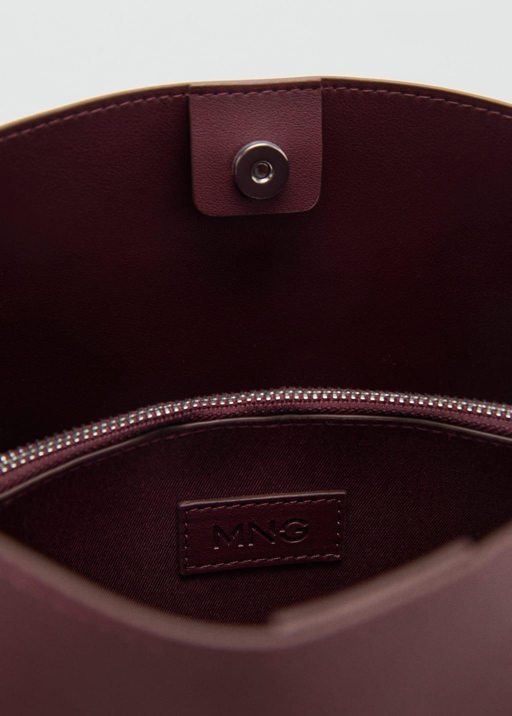 DARK RED Mini shopper bag with buckle, Dark Red, large image number 5