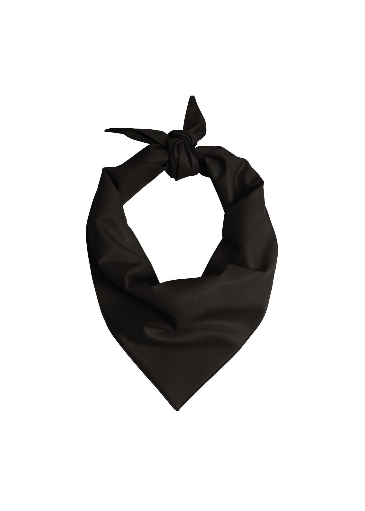Black Faux Leather Scarf, Women, , large image number 0