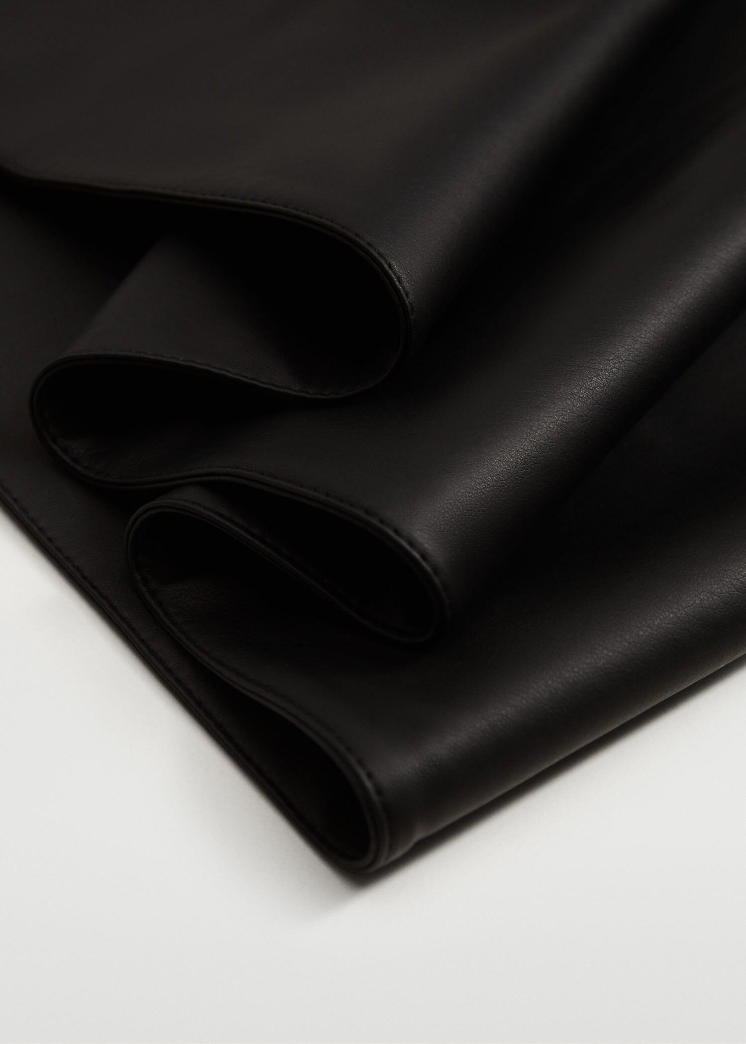 Black Faux Leather Scarf, Women, , large image number 2