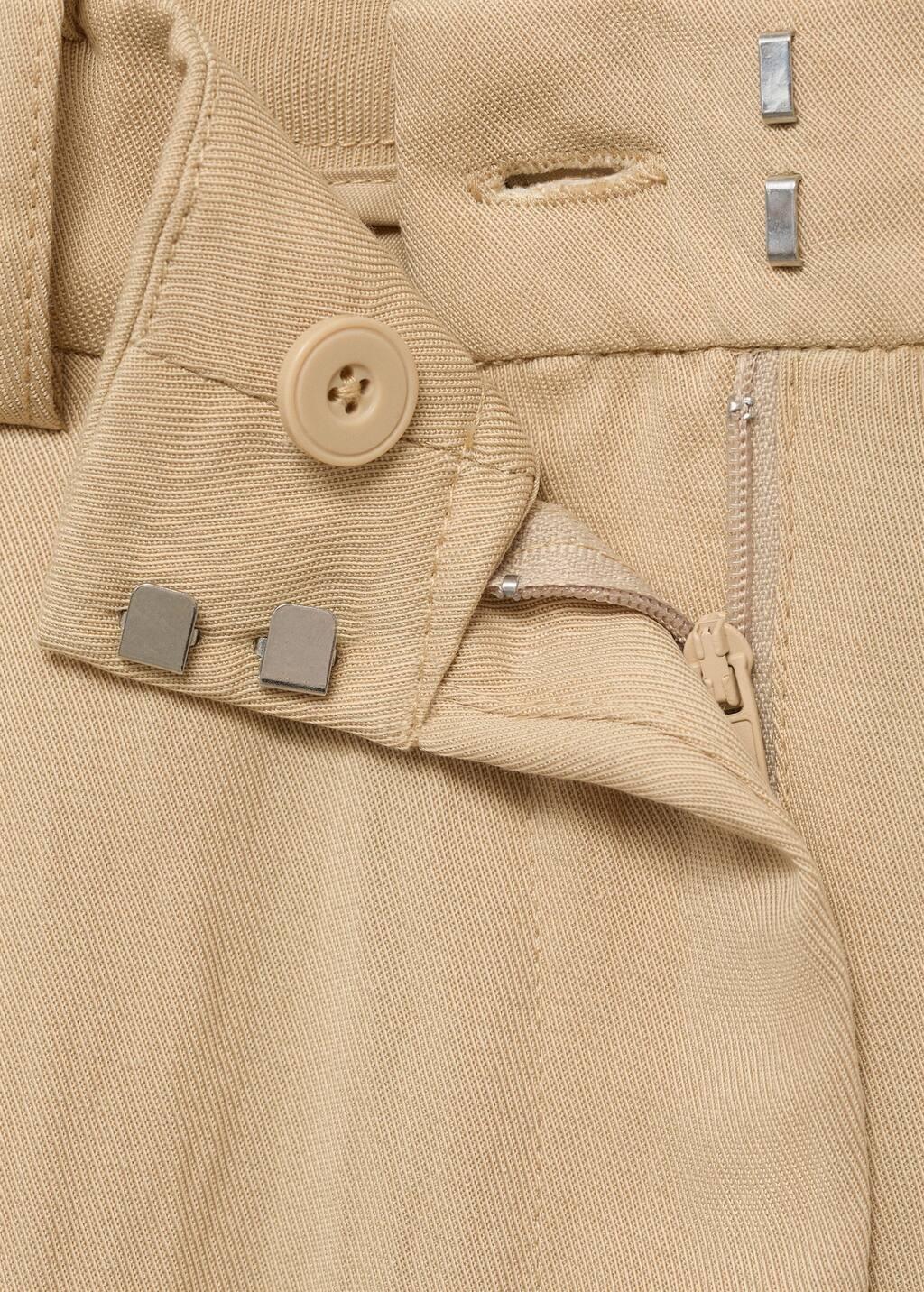 Beige Straight Mid-Rise Suit Trousers, Light Beige, large image number 4