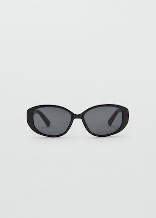 Black Resin Frame Sunglasses, Black, medium