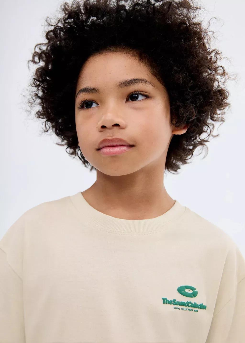 Brown Lt Pastelprinted Embossed Letters T-Shirt, Kids Boy, Light Pastel Brown, large image number 3