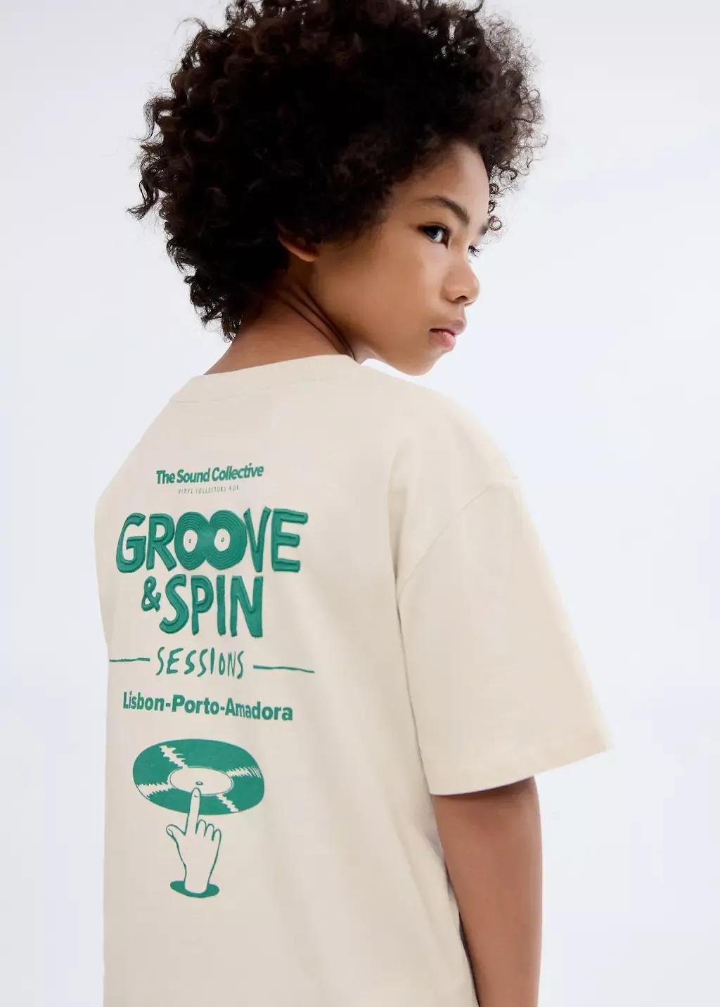 Brown Lt Pastelprinted Embossed Letters T-Shirt, Kids Boy, Light Pastel Brown, large image number 4