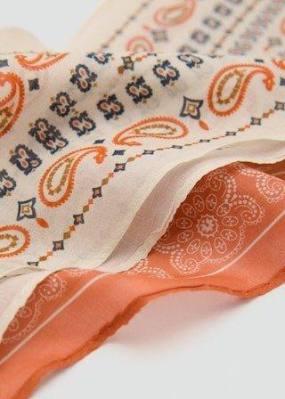 Beige Printed Handkerchiefs, Set Of 2, Light Beige, large image number 4