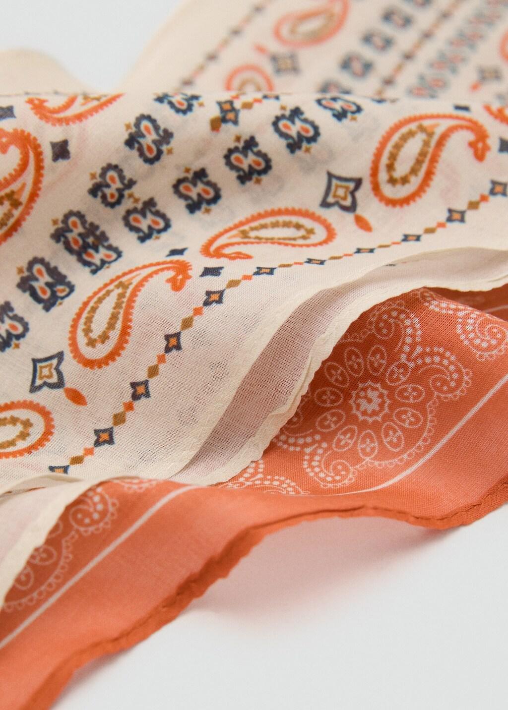 Beige Printed Handkerchiefs, Set Of 2, Light Beige, large image number 6